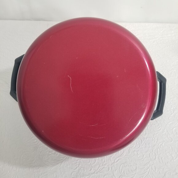 Vtg Pasta Pro Red Non-Stick Cook Drain 6qt Stockpot 2qt Saucepan Locking Lids - Picture 14 of 16